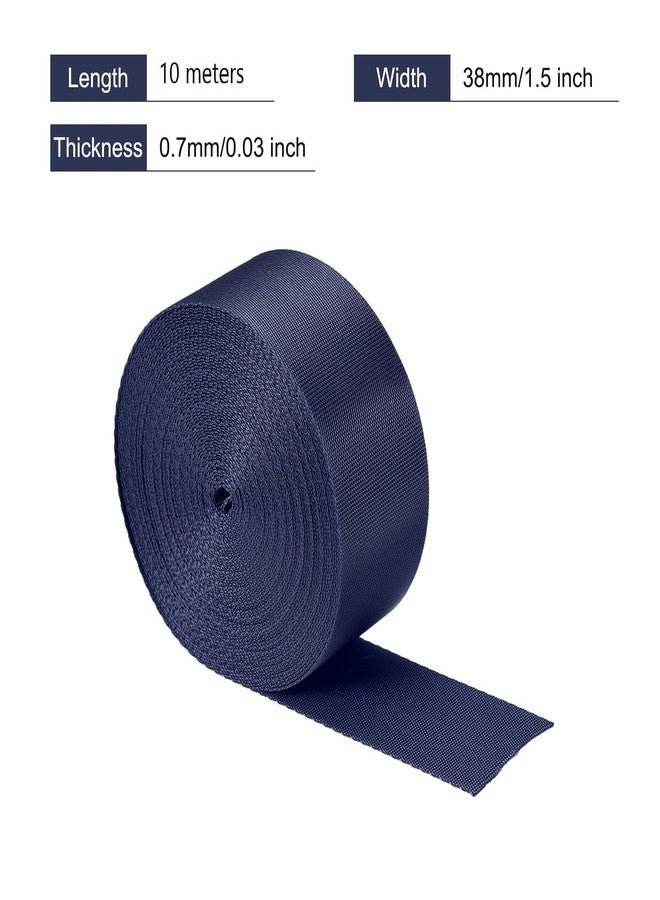 iCONY Flat Nylon Webbing Strap, 10 Metres, 0.7 mm Thickness, Used for Backpack, Handle, Luggage, Chair seat, Cargo Straps, Indoor or Outdoor Activities, Crafts, and More (Navy Blue, 1.5INCH 10METER) - Image 2